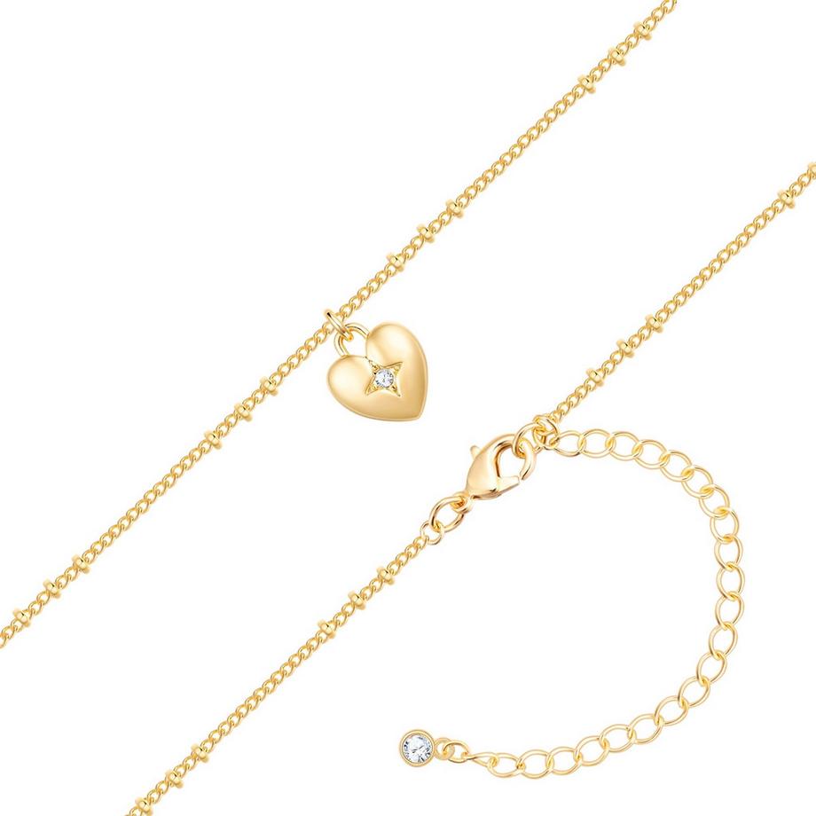 Lulu & Jane  Collier Cœur Laiton Cristal 