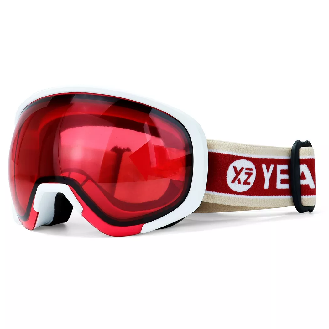 YEAZ Ski- und Snowboard-Brille rot/matt weiß BLACK RUN