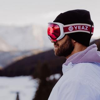 YEAZ  BLACK RUN Occhiali da sci e snowboard rosso/bianco opato 