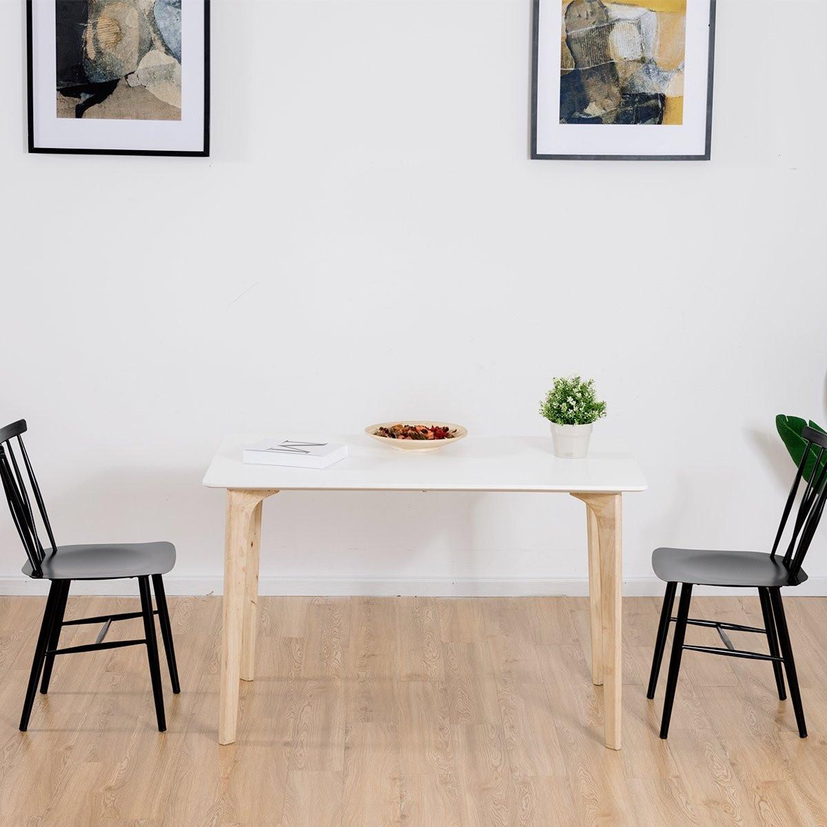 Northio Lot de 2 chaises de salle à manger en métal hauteur d'assise 43,5 cm, dossier en X, lot de 2 chaises trattoria industrielles  