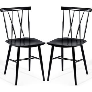 Northio Lot de 2 chaises de salle à manger en métal hauteur d'assise 43,5 cm, dossier en X, lot de 2 chaises trattoria industrielles  