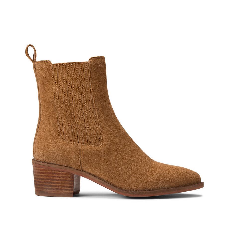 La Redoute Collections  Boots en croûte de cuir vachette talon large 