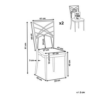 Beliani Lot de 2 chaises en Métal Moderne GIRARD  