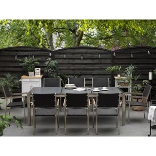 Beliani Table de salle à manger de jardin en Granit Industriel GROSSETO  