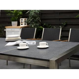 Beliani Table de salle à manger de jardin en Granit Industriel GROSSETO  
