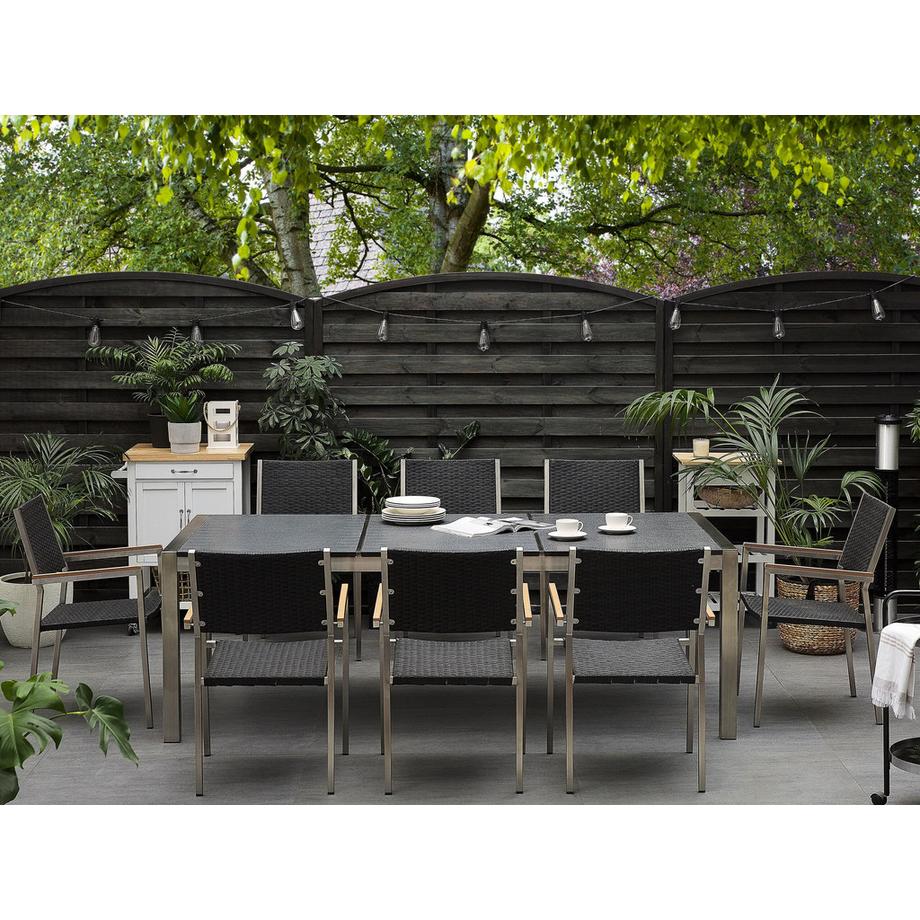 Beliani Gartentisch aus Granit Industriell GROSSETO  