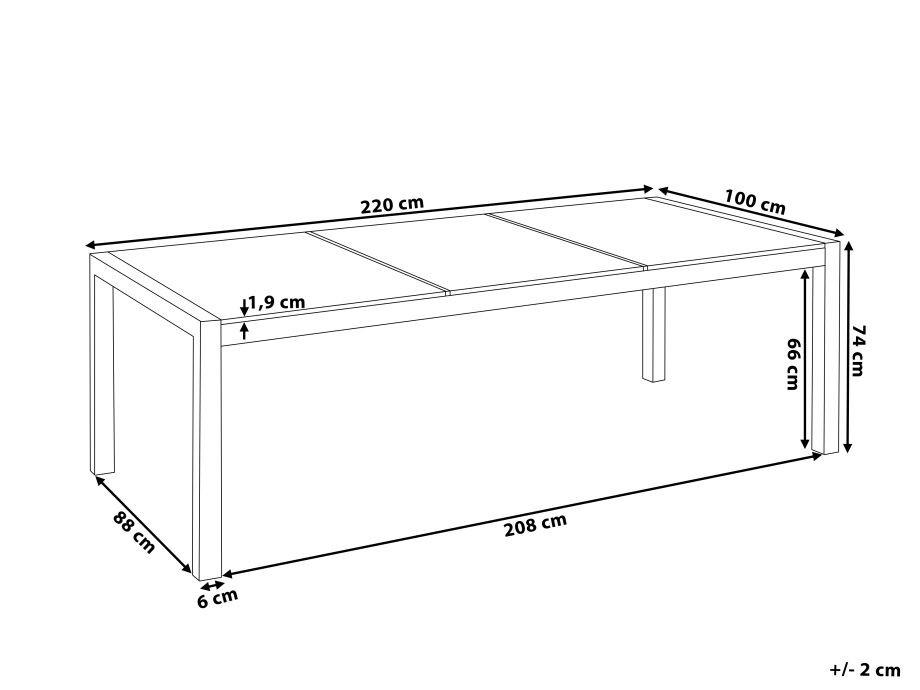 Beliani Table de salle à manger de jardin en Granit Industriel GROSSETO  