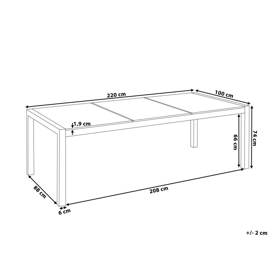 Beliani Gartentisch aus Granit Industriell GROSSETO  