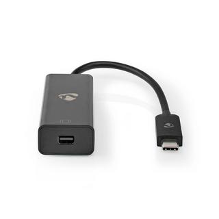 Nedis  Adaptateur USB-C™ | USB 3.2 Gen 1 | USB-C™ mâle | Mini DisplayPort femelle | 8K@60Hz | 0,20 m | Rond | Nickelé | PVC | Noir | Boîte 