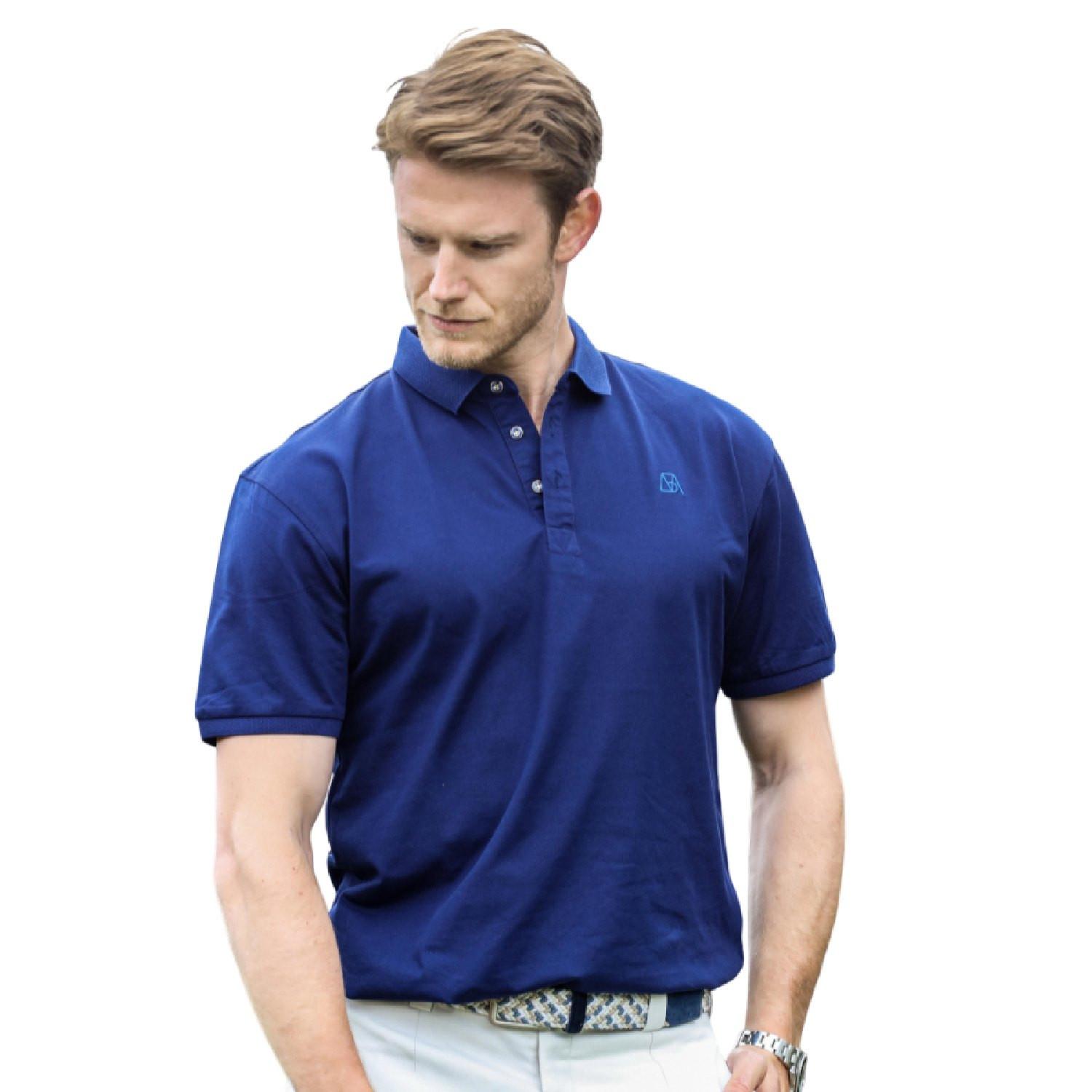 Image of Schlichtes Poloshirt Aus Baumwolle Herren Nachtblau XL