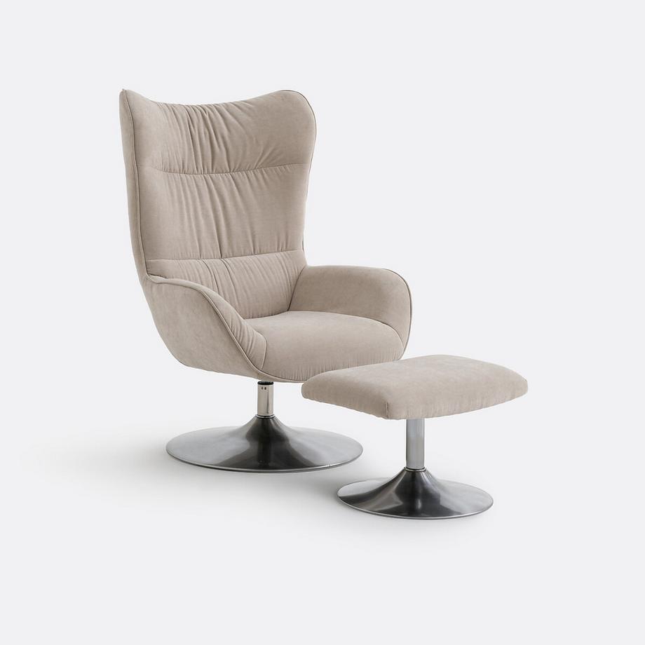 La Redoute Intérieurs Drehsessel  Oriana mit Fussstütze  