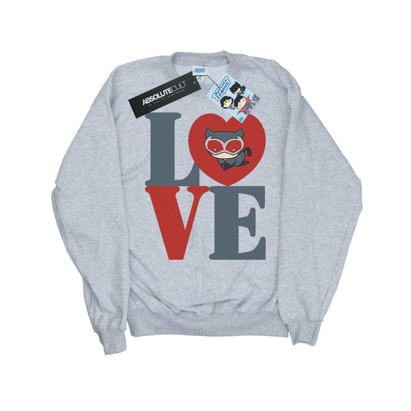 Image of Chibi Catwoman Love Sweatshirt Mädchen Grau 128