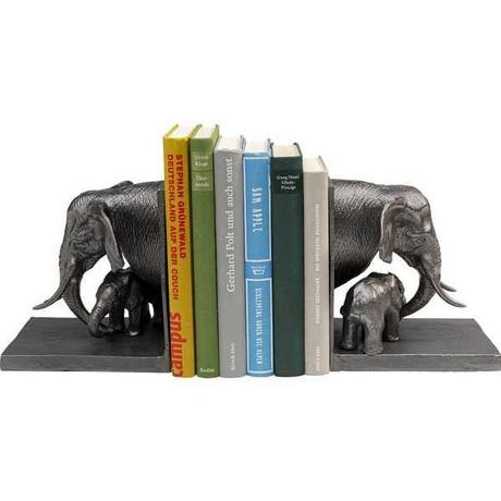 KARE Design Buchstütze Elefant Familie Grösse: 33x21x19cm, Metall  