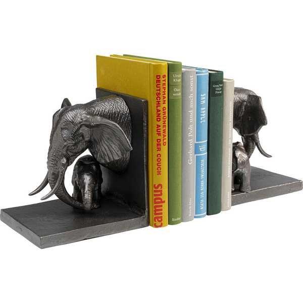 KARE Design Buchstütze Elefant Familie Grösse: 33x21x19cm, Metall  