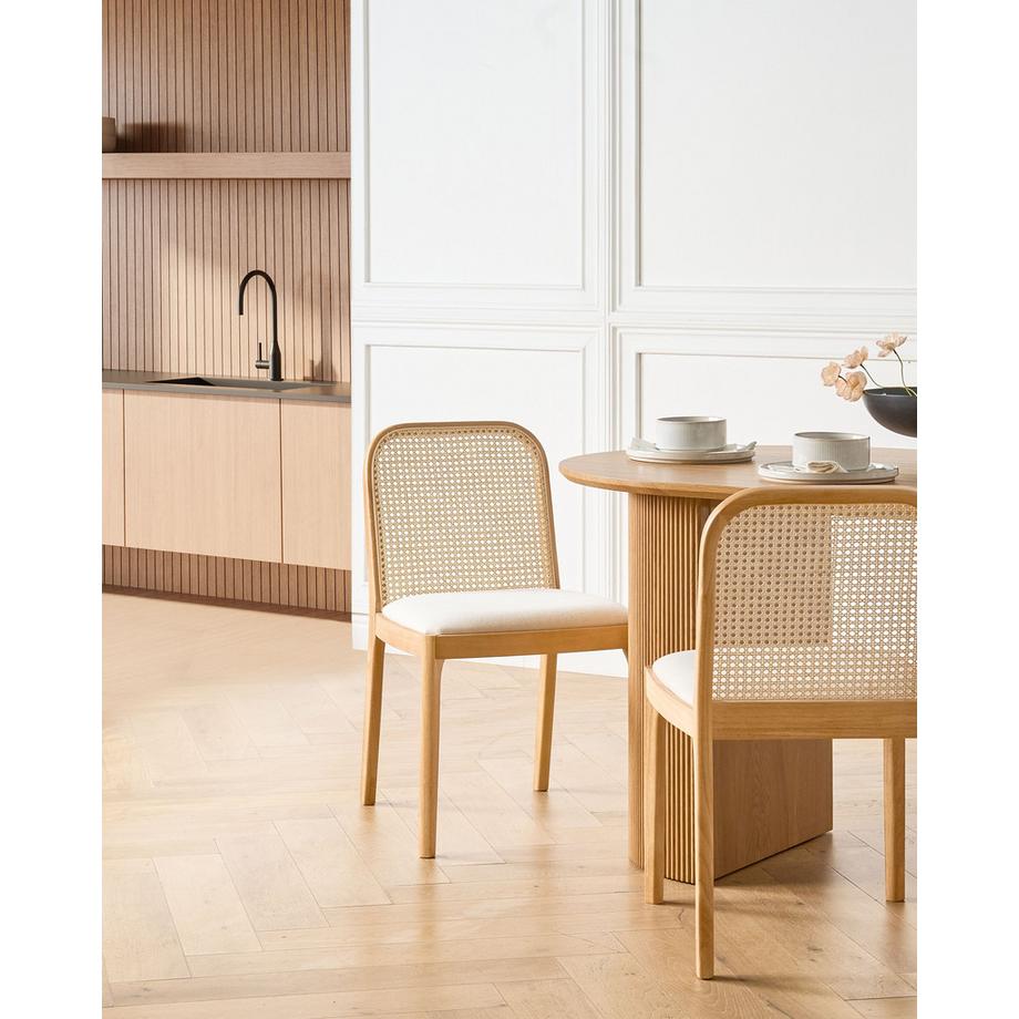 Beliani Lot de 2 chaises de salle à manger en Tissu Boho EDINA  