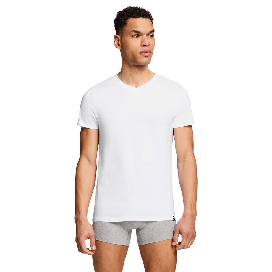 PUMA Maglietta Uomini Confezione da 4 Vestibilità confortevole-V-Neck Tee 4P  