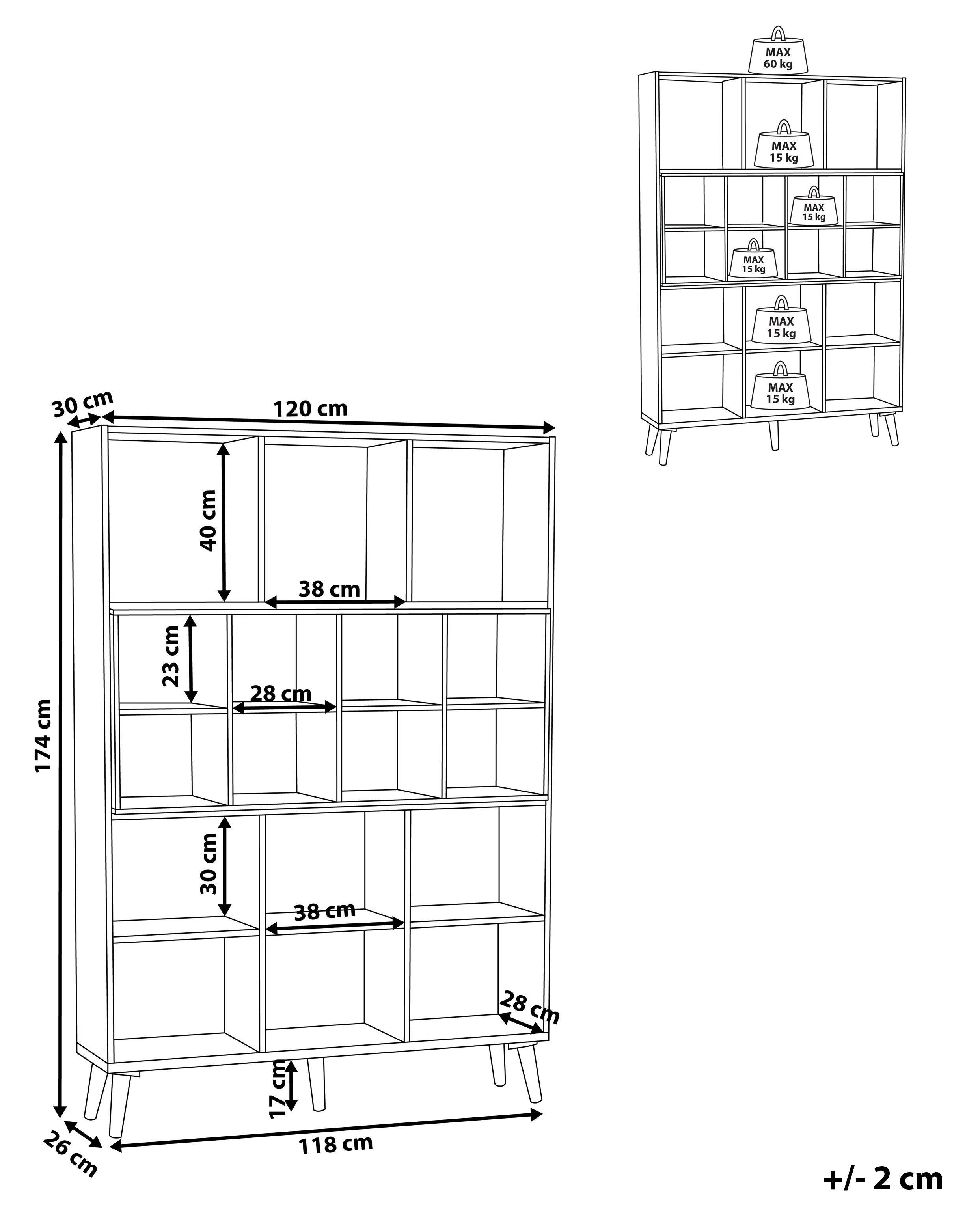 Beliani Bücherschrank aus Spanplatte Modern ALLOA  