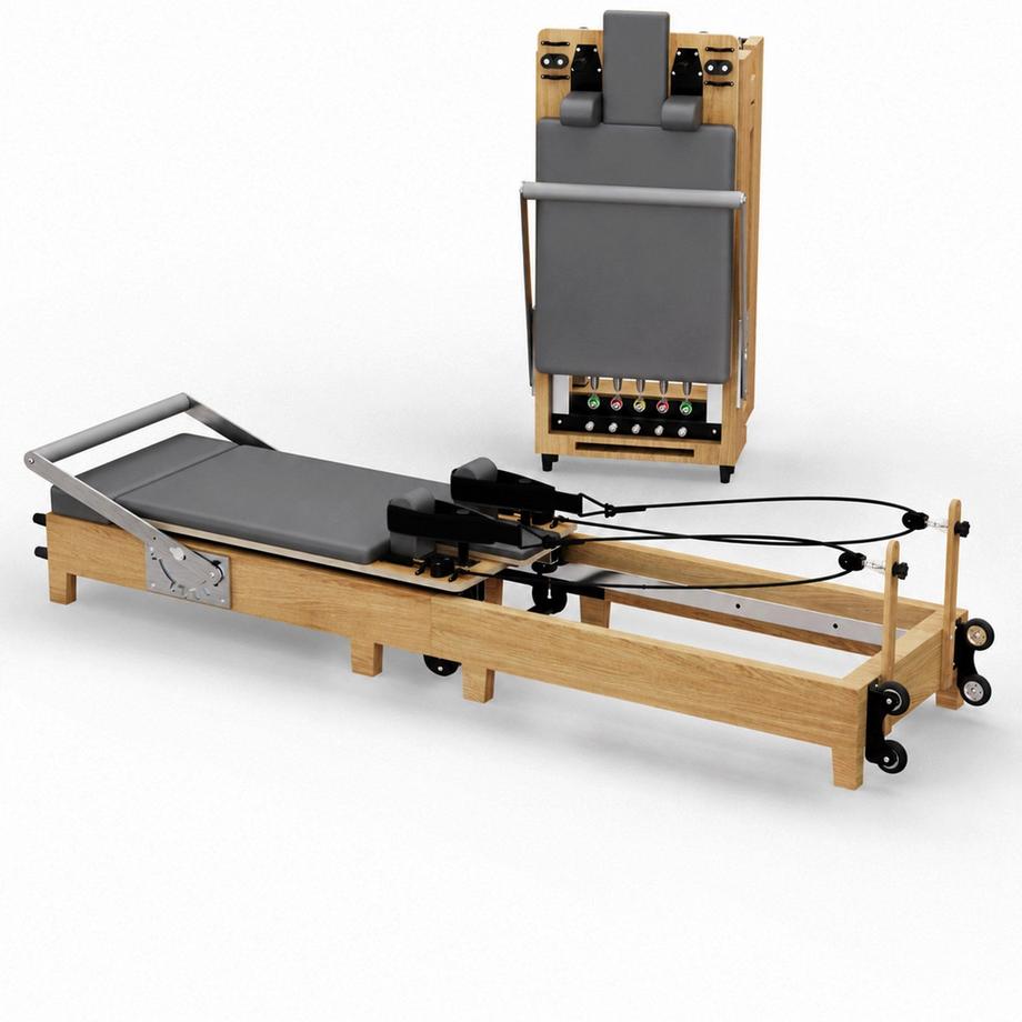 TWHEELS  Pilates Reformer in legno d'acero (pieghevole) 