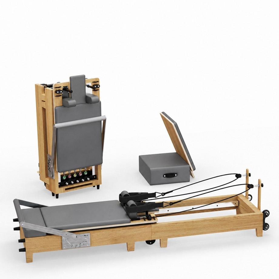 TWHEELS  Pilates Reformer in legno d'acero (pieghevole) 