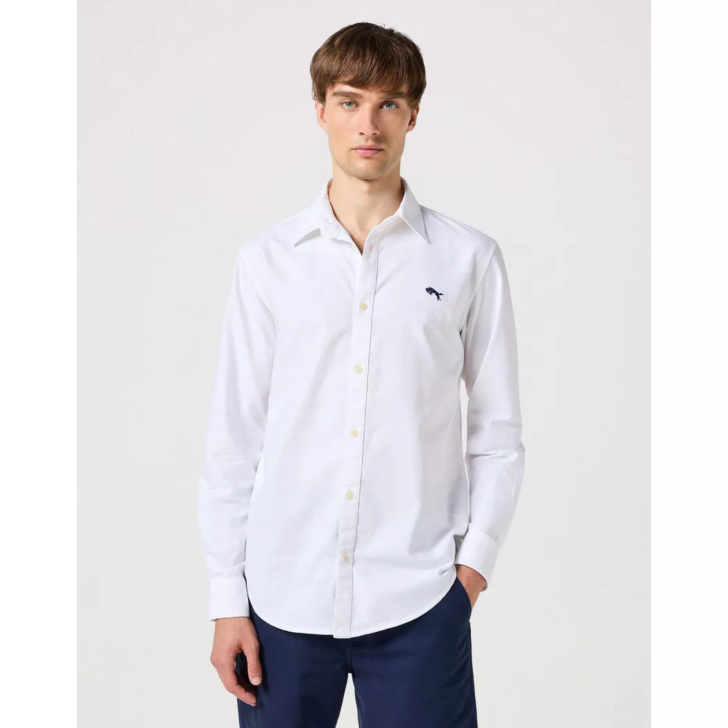 Wrangler - Hemden Longsleeves Shirt, für Herren, Weiss, Größe L