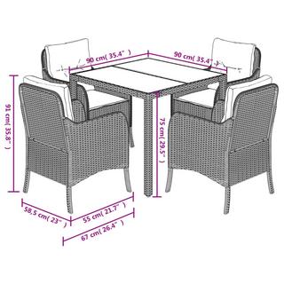 VidaXL Garten essgruppe poly-rattan  