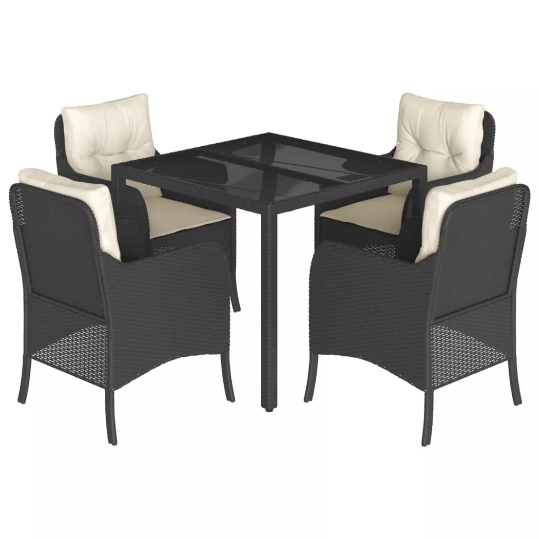 VidaXL - Garten essgruppe poly-rattan, One Size, Schwarz