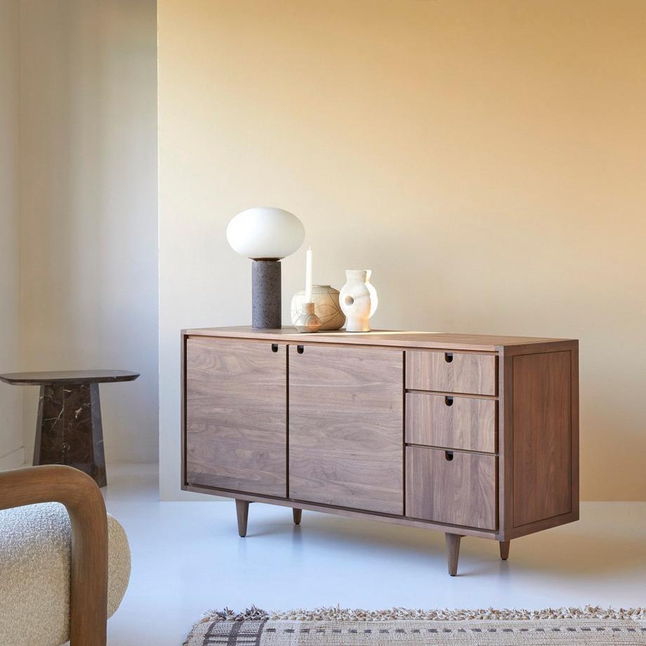 Tikamoon  Buffet en noyer massif 145 cm Jonàk 