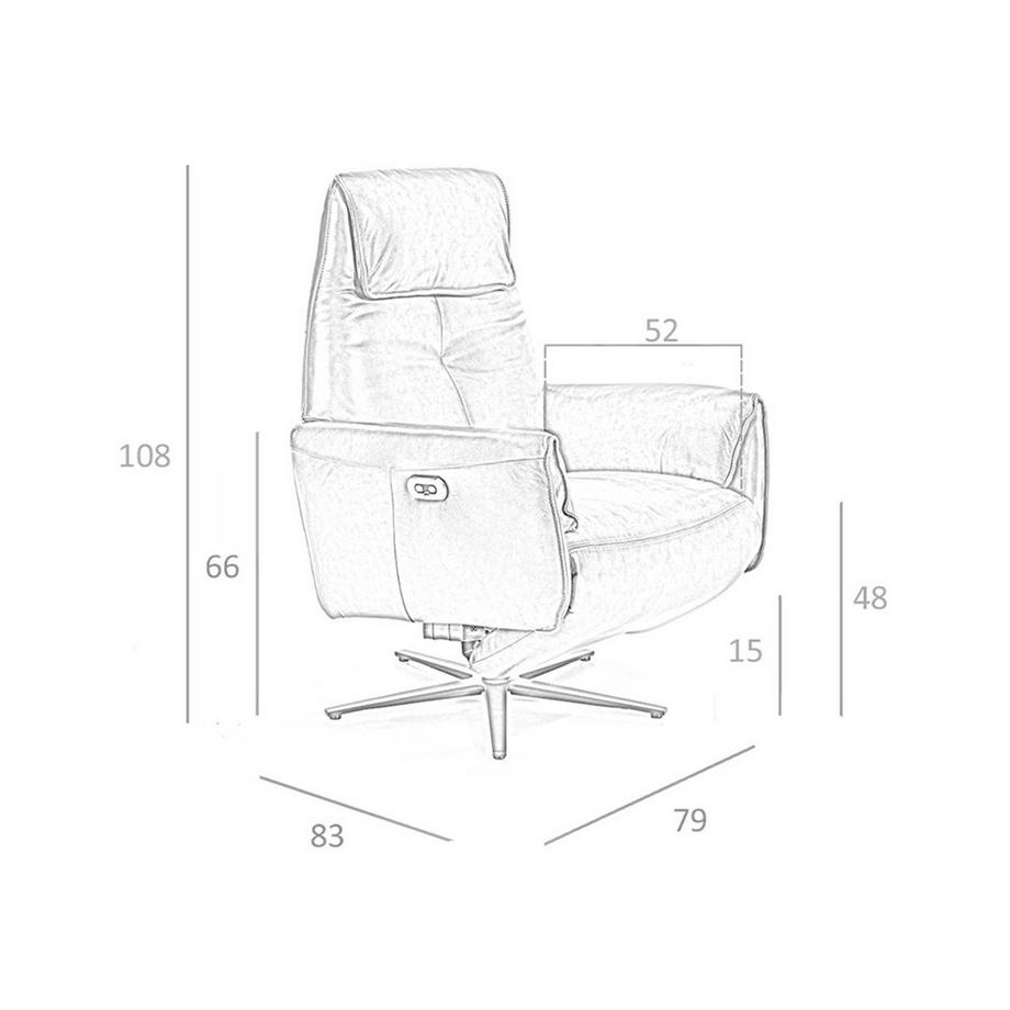 ANGEL CERDA Fauteuil pivotant en cuir brun chocolat  