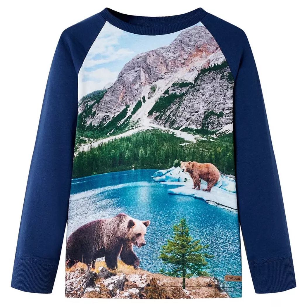 VidaXL - Kinder langarmshirt baumwolle, One Size, Blau