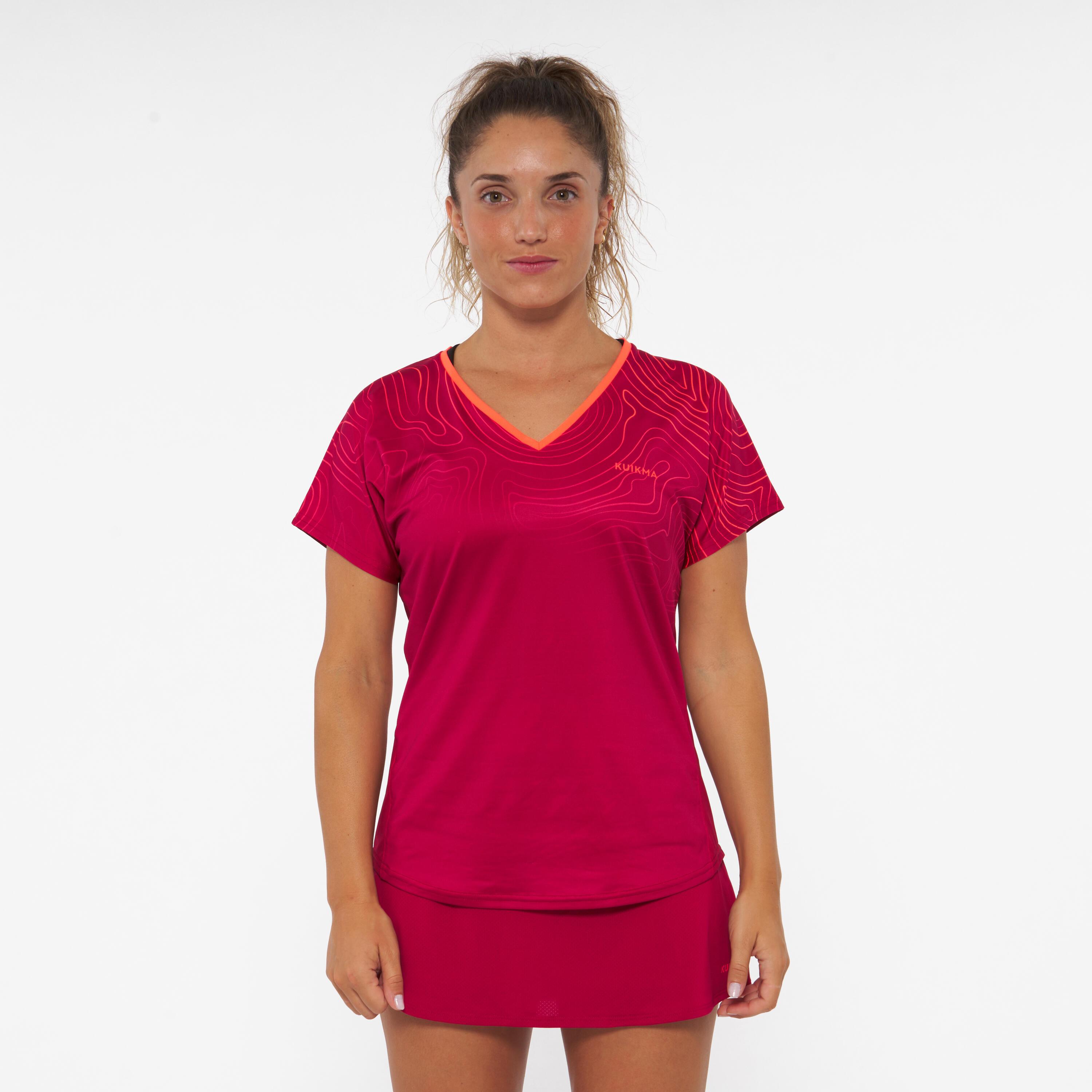 Image of Kurzarmshirt - 500 Damen Rot Bunt 40