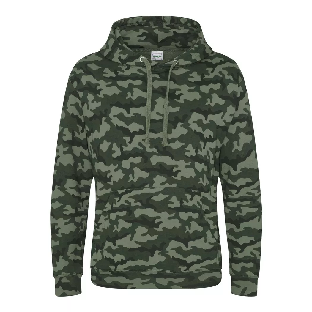 AWDis - Kapuzenpullover mit Tarnmuster, für Herren, Grün, Größe XXL