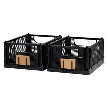 Aufbewahrungsbox DELUXE faltbar, recycled Plastic, L 2er Pack
