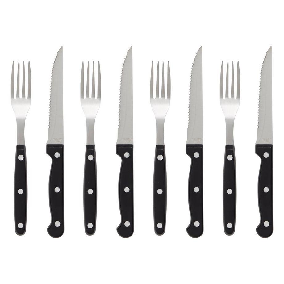 SCHOU Set de couverts à steak (8 pièces) noir  