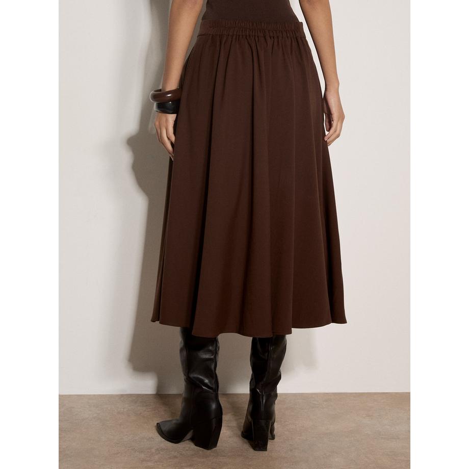 APRICOT Gebürsteter Twill Midi Rock A-Linie  