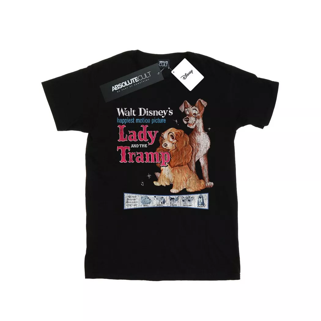 Disney - Lady And The Tramp TShirt, für Damen, Schwarz, Größe XL