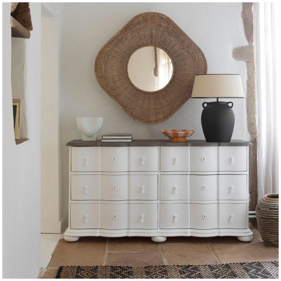 Blanc d'Ivoire Pied de lampe Amphore  