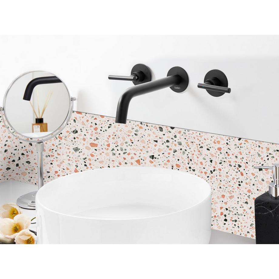 Beliani rubinetto miscelatore da parete per lavabo en Ottone  ISHINCA  