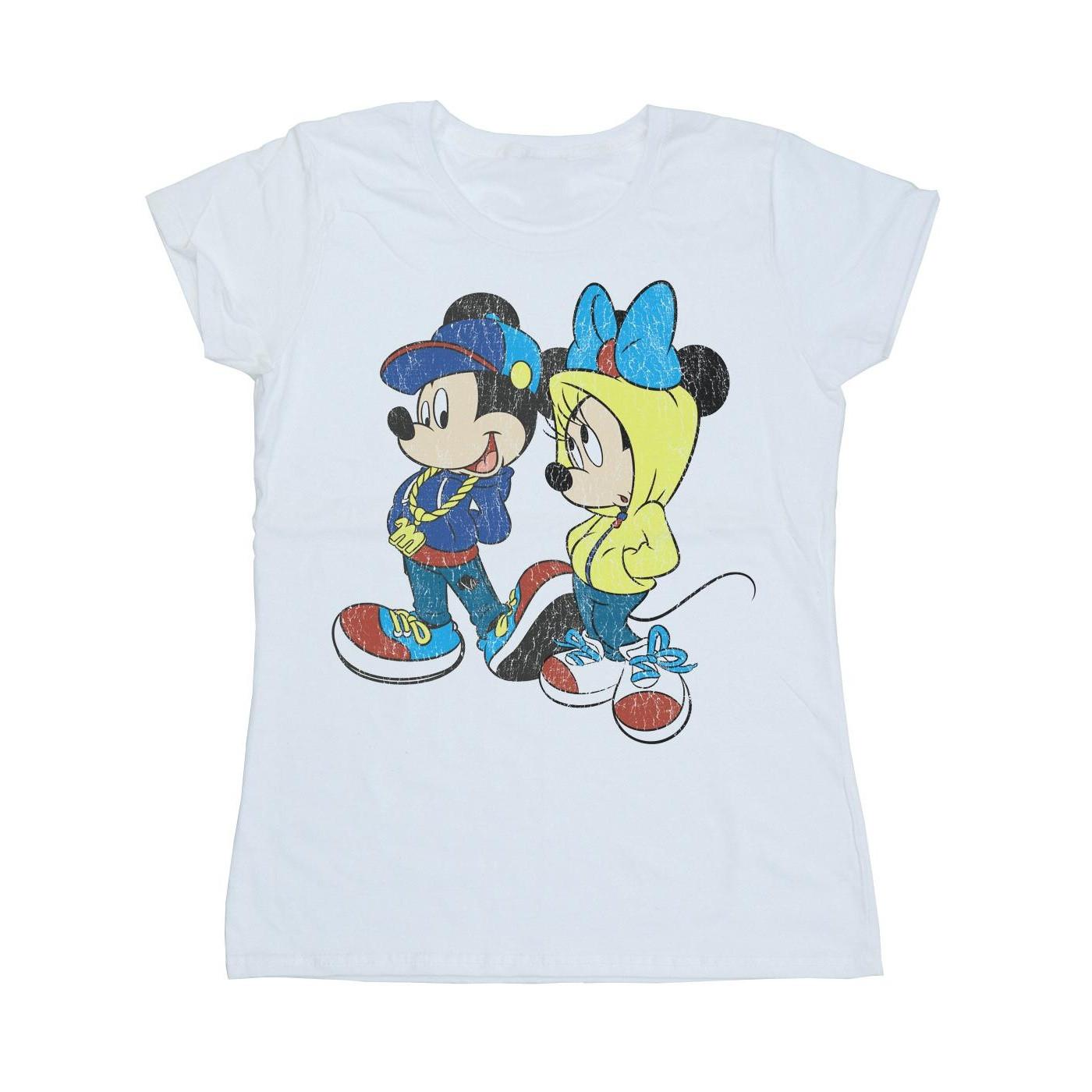 Image of Mickey And Minnie Mouse Pose Tshirt Damen Weiss XL