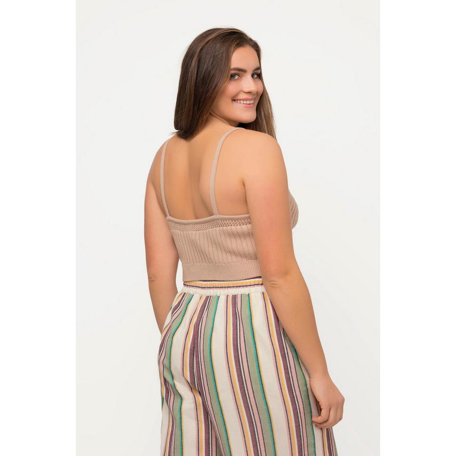 Ulla Popken Rippstrick Bralette mit Zierkanten  