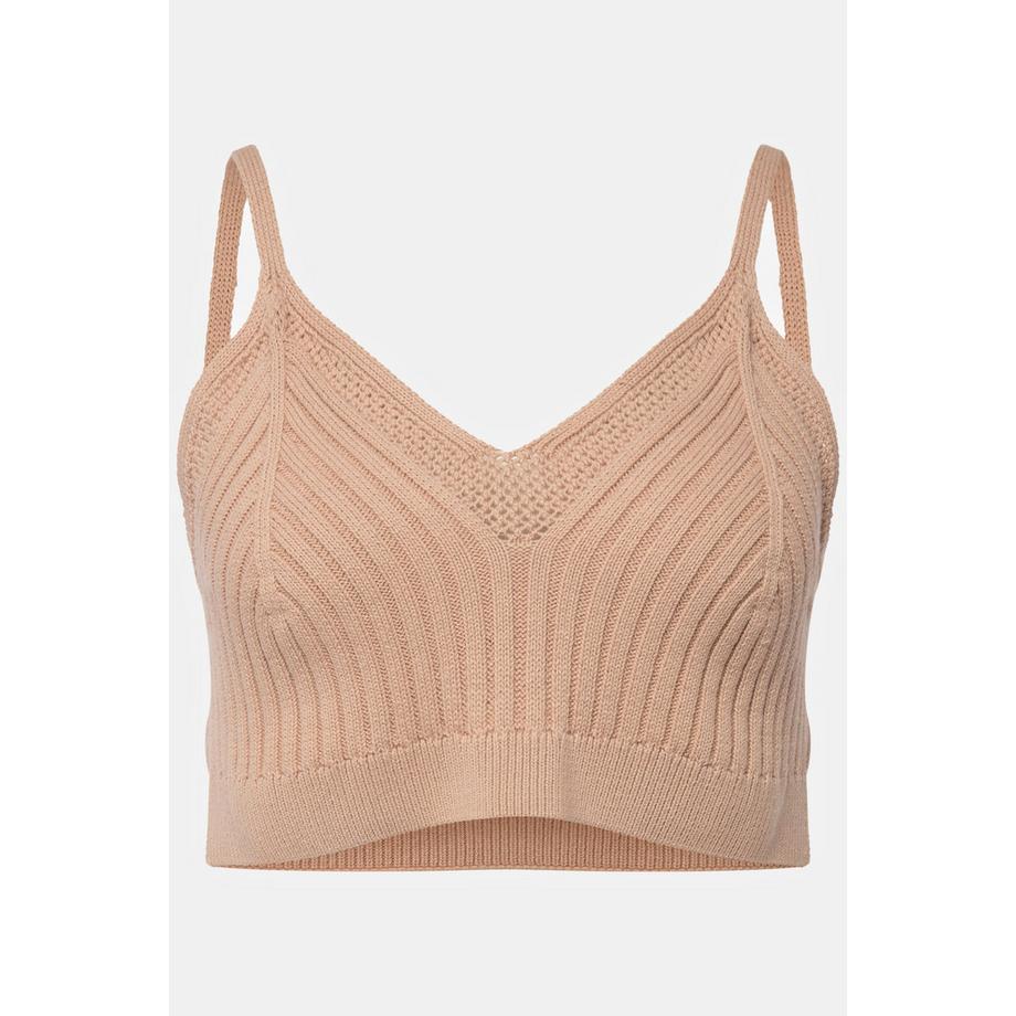 Ulla Popken Rippstrick Bralette mit Zierkanten  