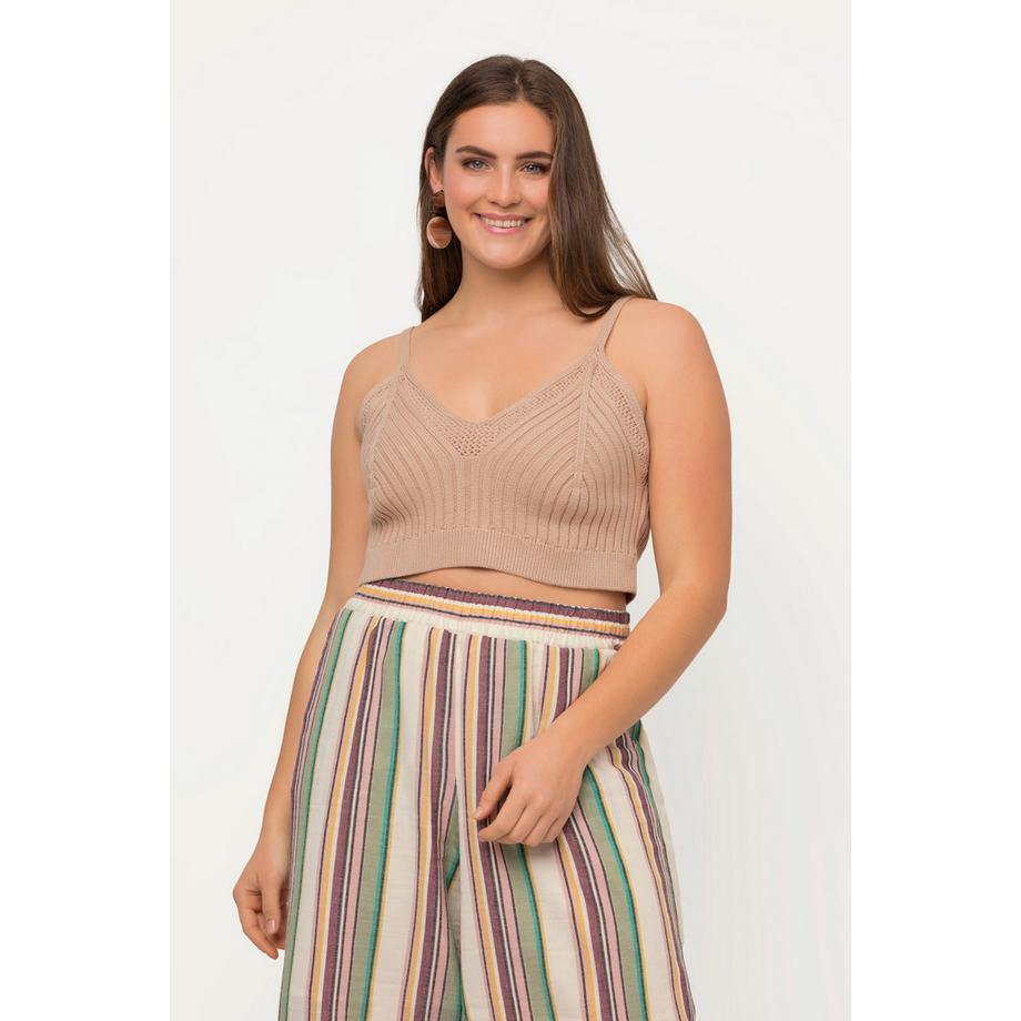 Ulla Popken Rippstrick Bralette mit Zierkanten  