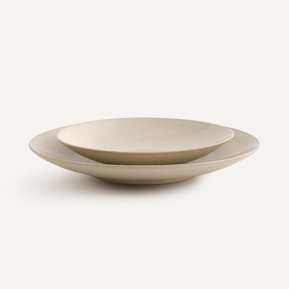 AM.PM Set aus 4 flachen Tellern aus emailliertem Steingut  