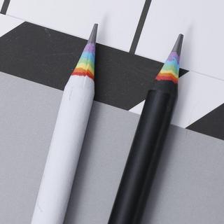 eStore 10x Crayons aux couleurs de l'arc-en-ciel - Noir  