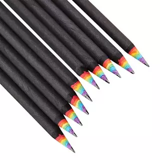 eStore 10 matite con colori arcobaleno - nere