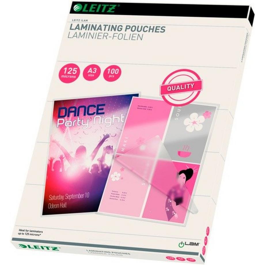 Leitz  LEITZ Laminiertasche A3 33950 glanz, 125my 100 Stk 