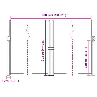 VidaXL tenda da sole laterale retrattile  