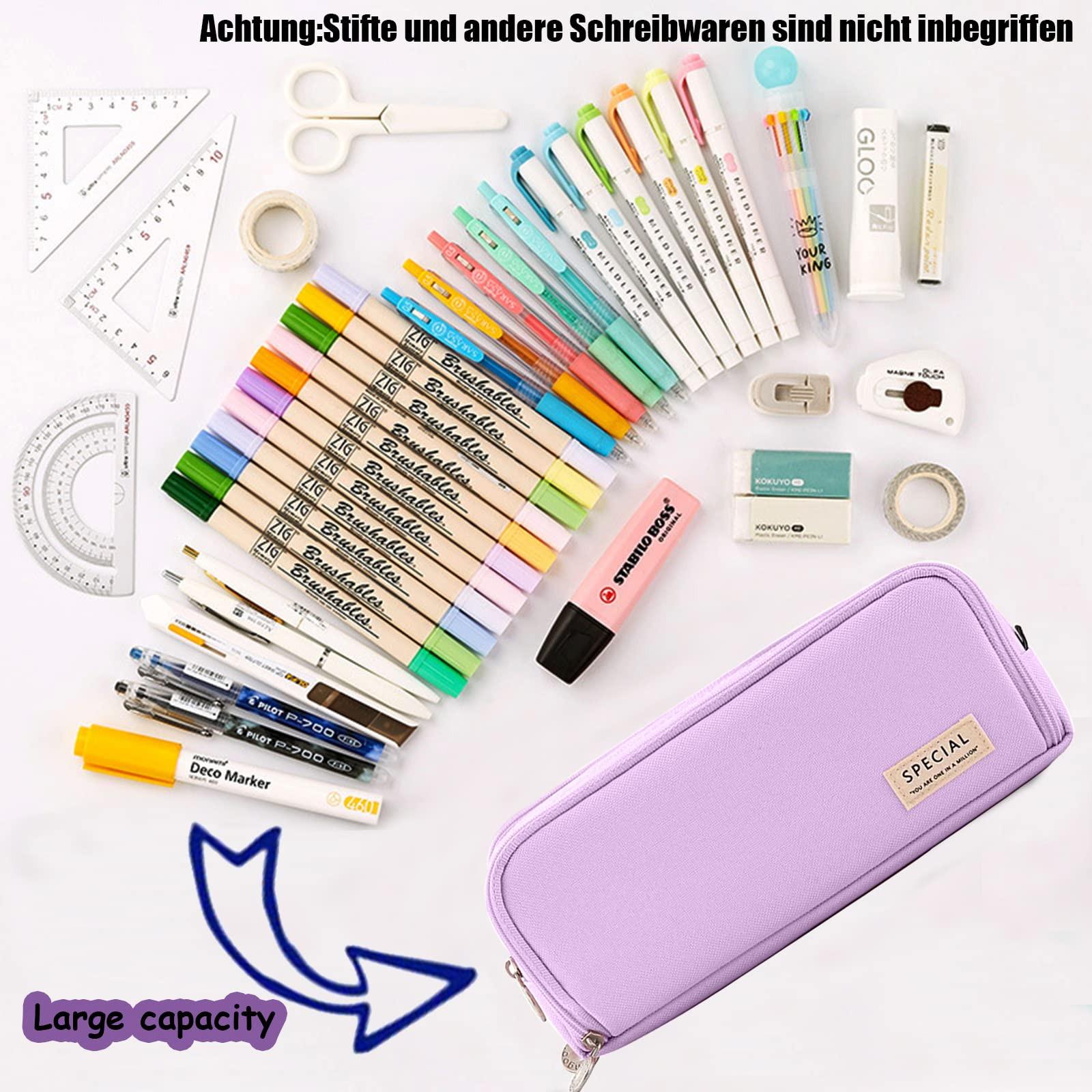 Only-bags.store Trousse à crayons Trousse à crayons pour adolescents 3 compartiments, Trousse à crayons de grande capacité pour l'école et le bureau  