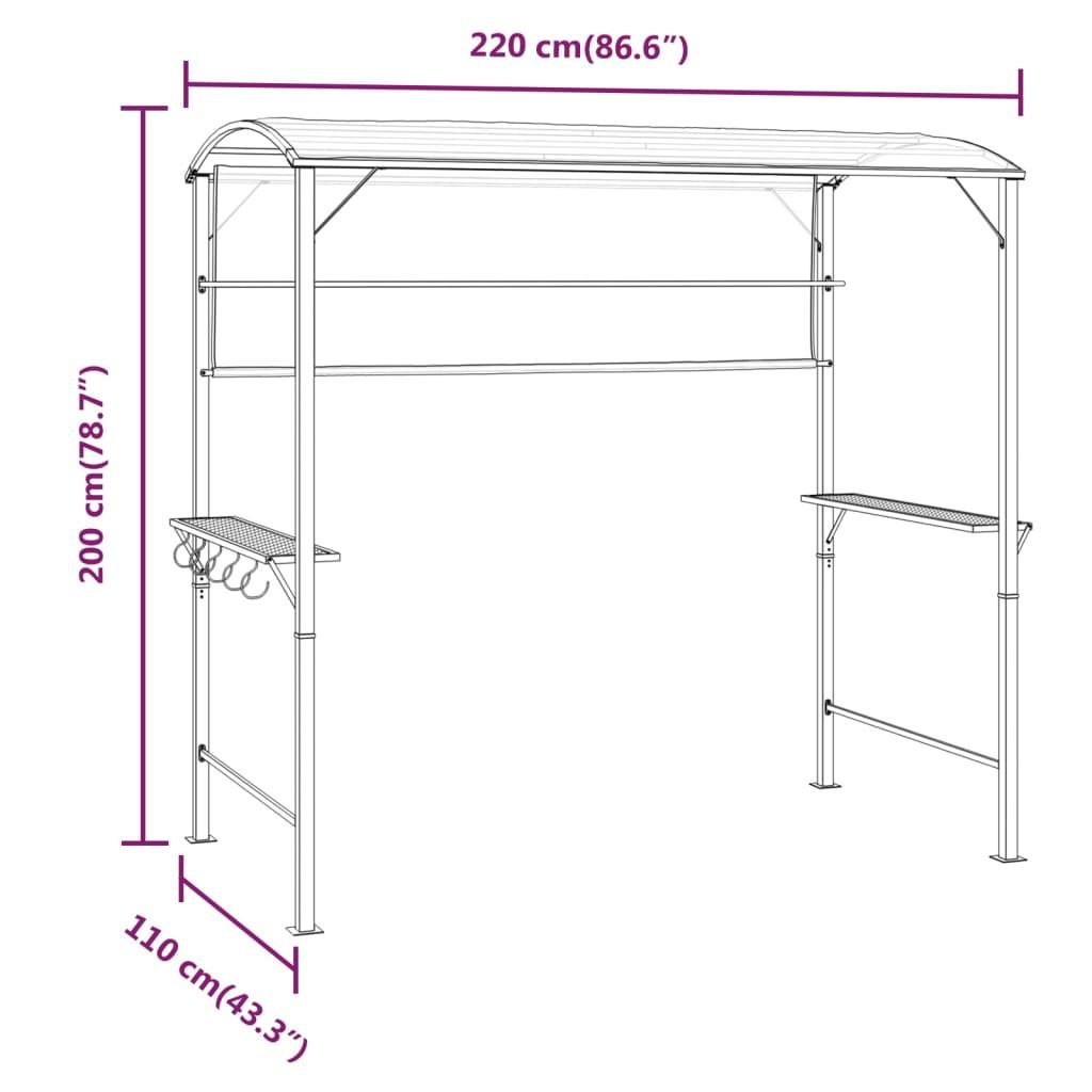 VidaXL gazebo Tessuto  