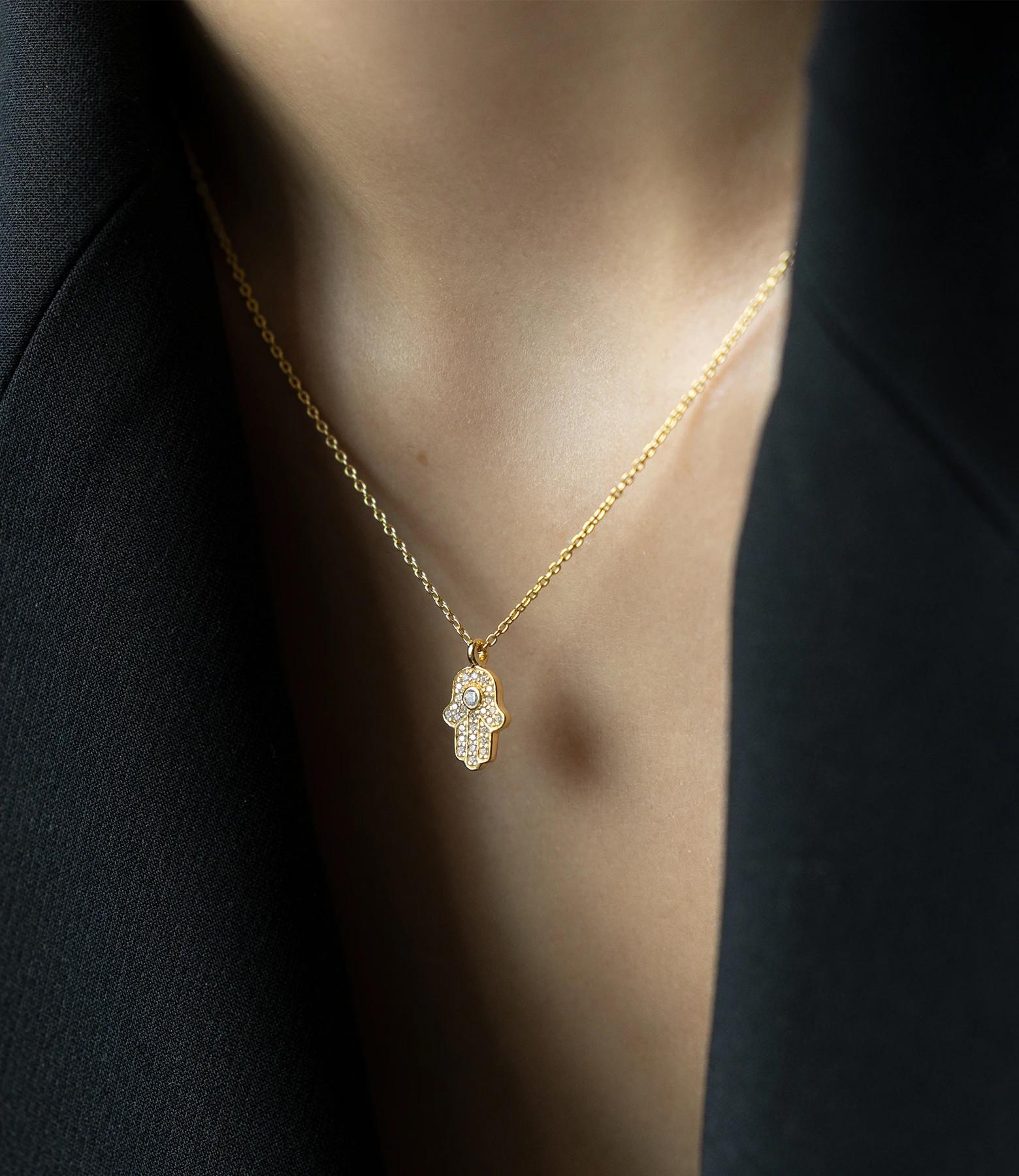 PHANTASYA  Hand der Fatima Kette 1499 Rhodiniert 