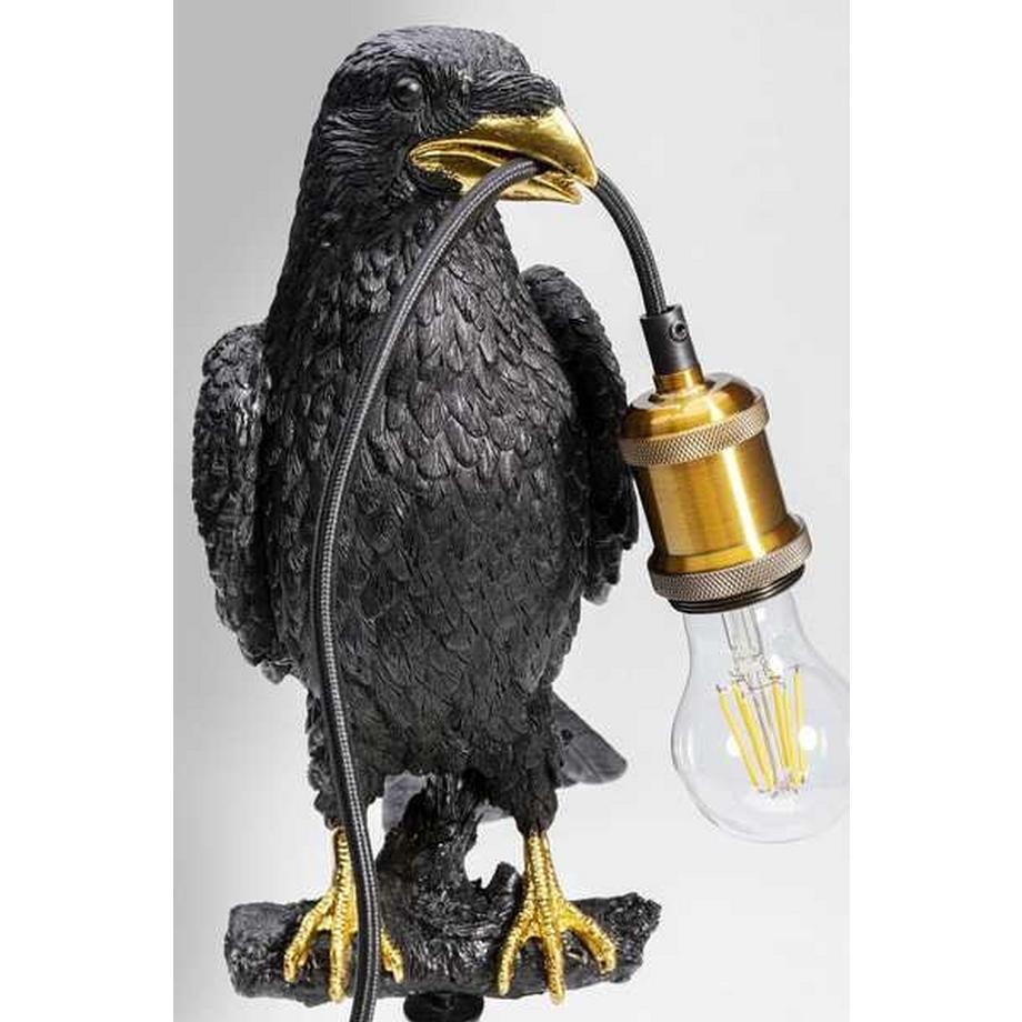KARE Design Lampada da tavolo Sitting Crow nero opaco  